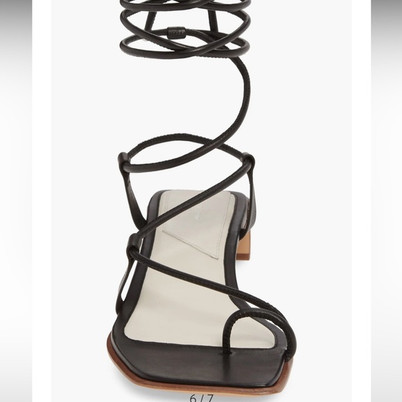 Rag & Bone Cindy Tie leather wrap sandals laced up black  6 36 - Picture 5 of 16